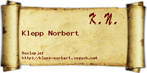 Klepp Norbert névjegykártya